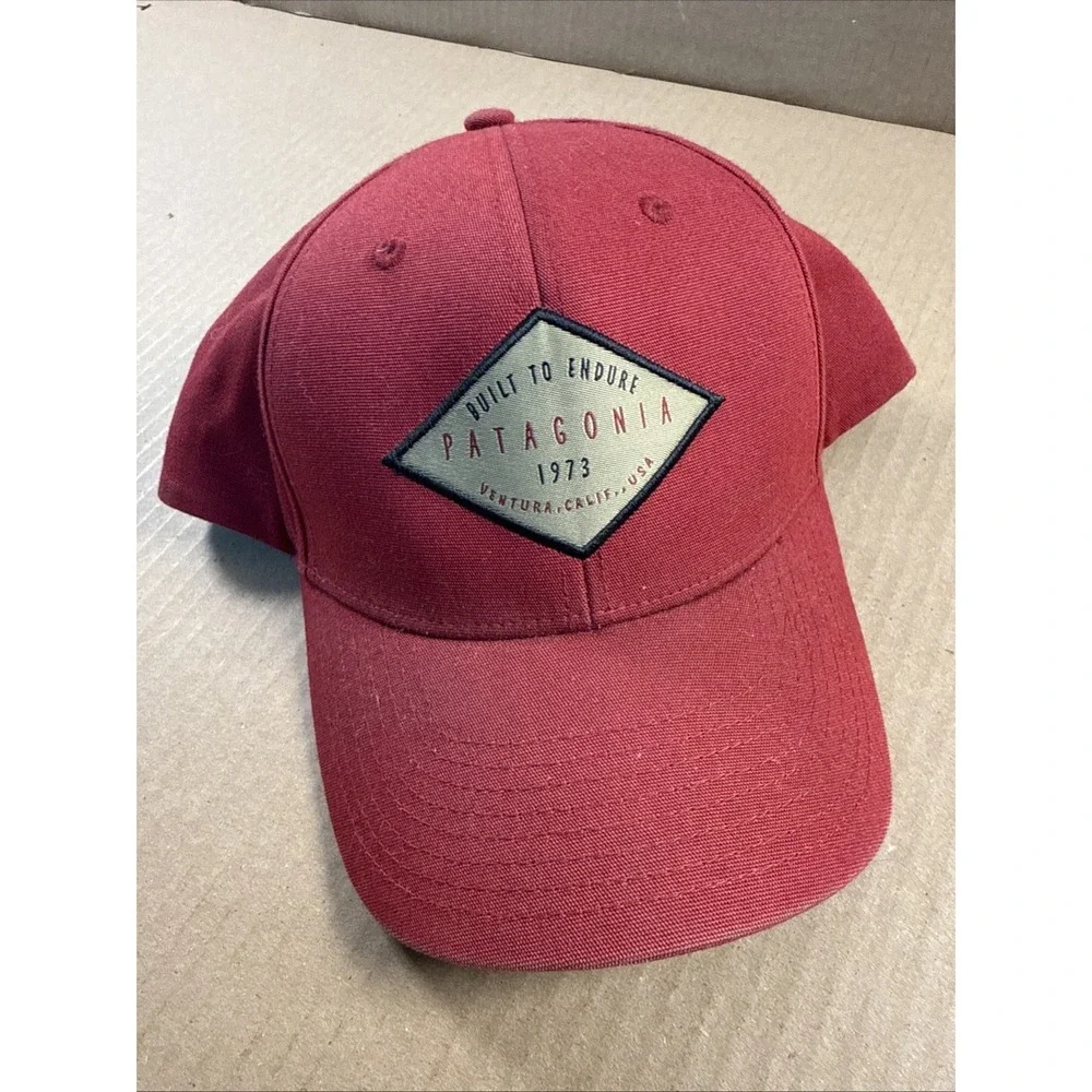 Patagonia Hat Cap Snapback Adult Red With Diamond Shape Logo, Built To Last